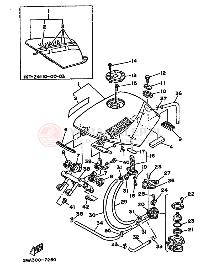 Schemat "zbiornik paliwa" do Yamaha TZR250