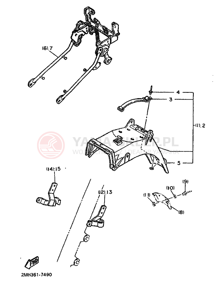 Schemat "Zawieszenie przód" do Yamaha FZ750