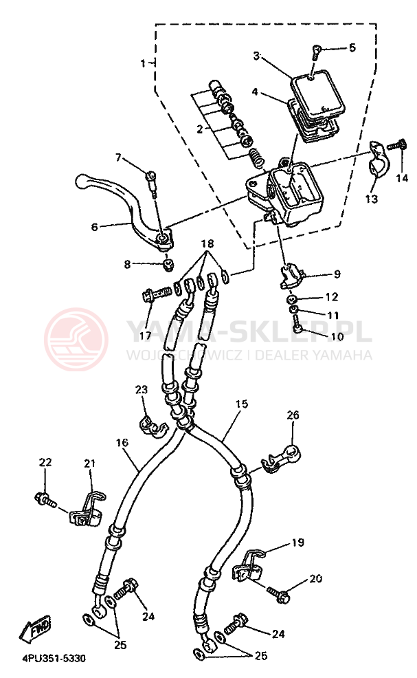 Schemat "CYLINDER MASTER" do Yamaha XJR1200