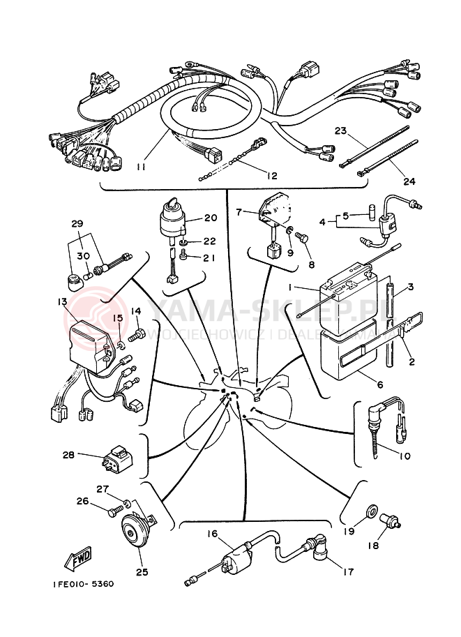 Schemat "układ elektryczny" do Yamaha AG200