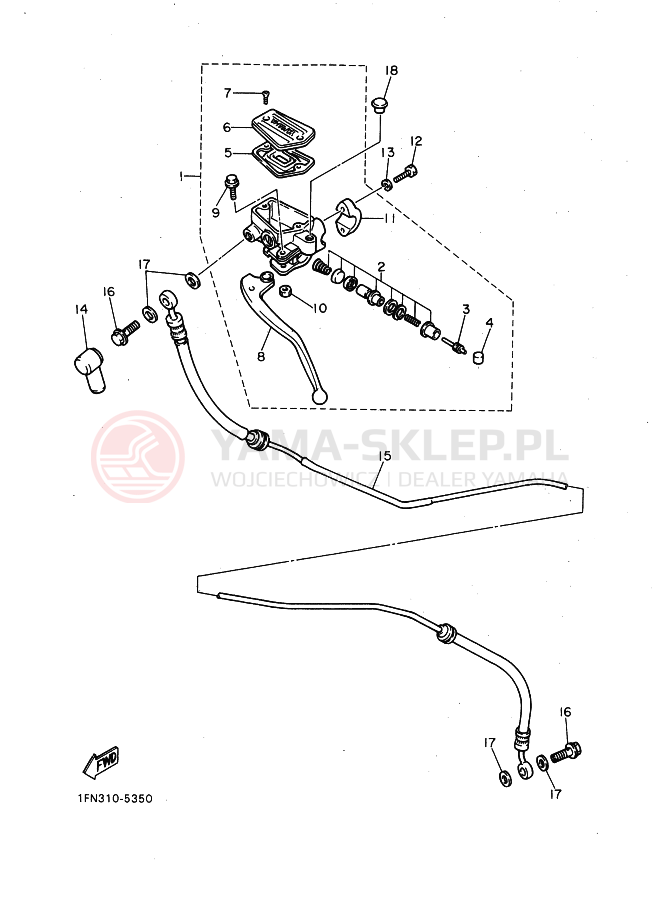 Schemat "Pompa hamulcowa przednia" do Yamaha FZ750