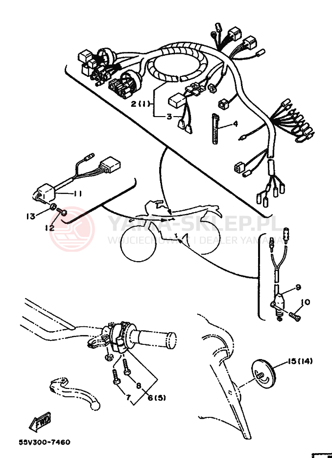 Schemat "układ elektryczny" do Yamaha XT350