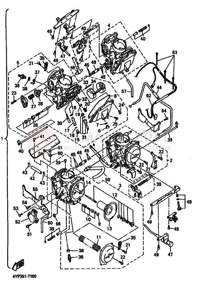 Schemat "Gaźnik" do Yamaha XVZ1300A ROYALSTAR