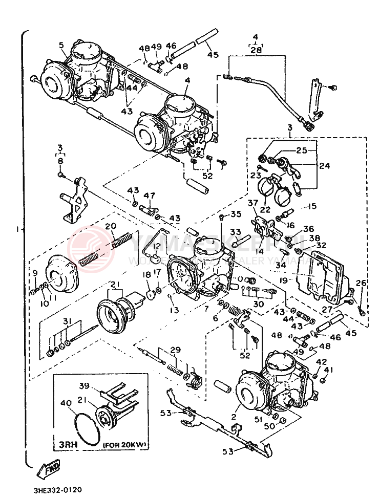 Schemat "Gaźnik" do Yamaha FZR600 GENESIS