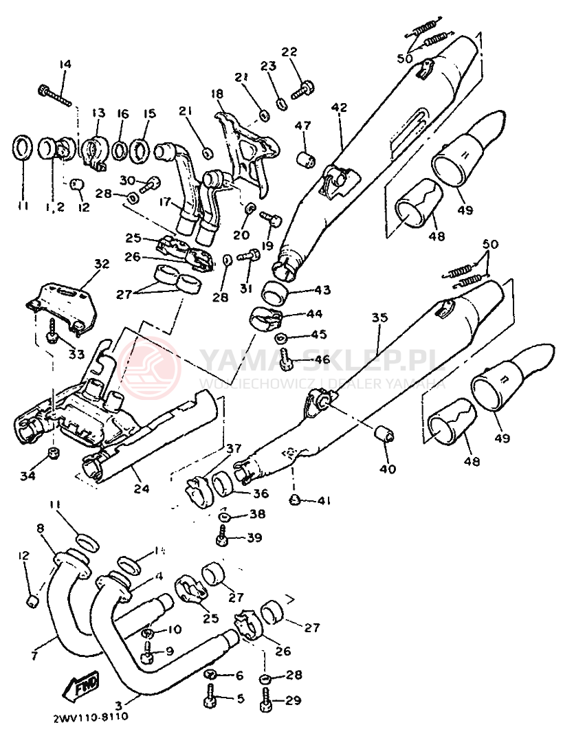 Schemat "Wydech końcowy" do Yamaha XVZ13TD VENTURE ROYAL