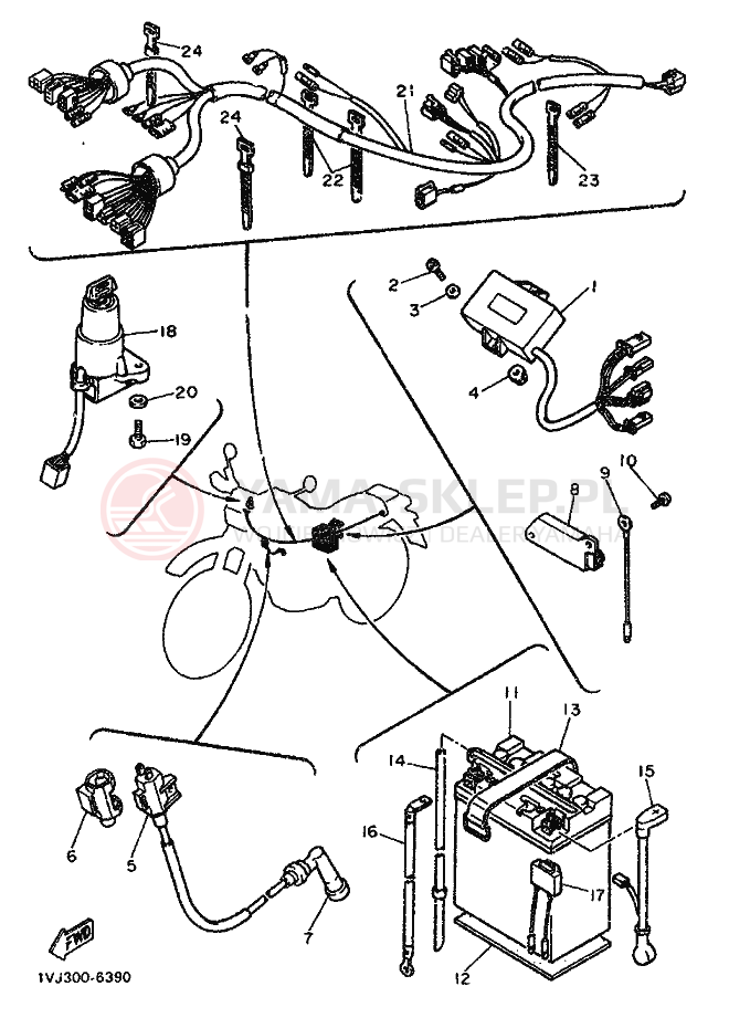 Schemat "układ elektryczny" do Yamaha XT600Z