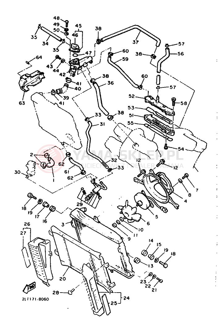 Schemat "Układ chlodzenia" do Yamaha VMX12 VMAX