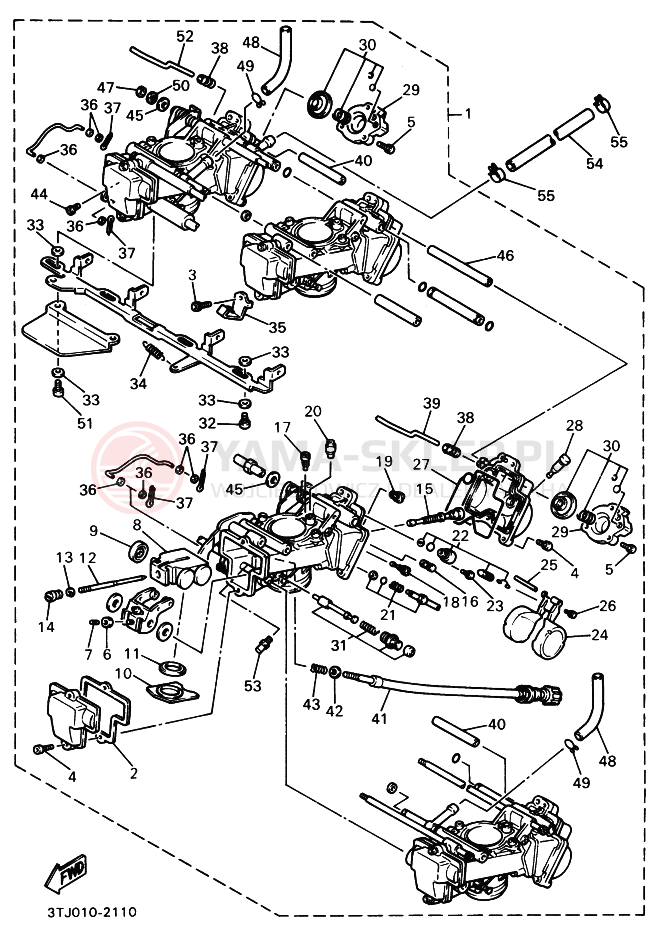 Schemat "Gaźnik" do Yamaha FZR400RR