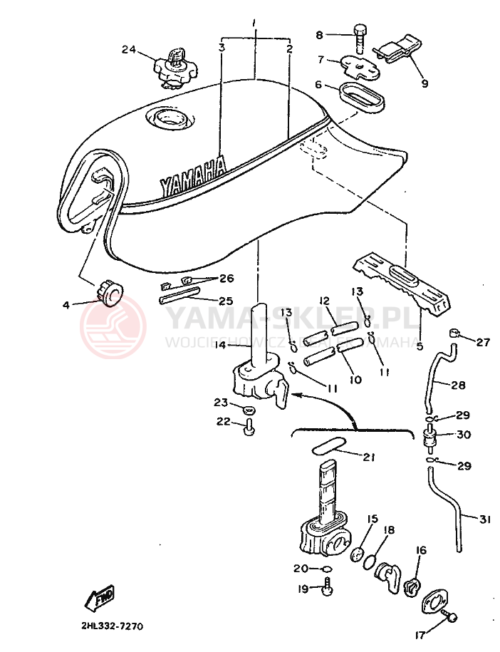Schemat "zbiornik paliwa" do Yamaha XJ900F