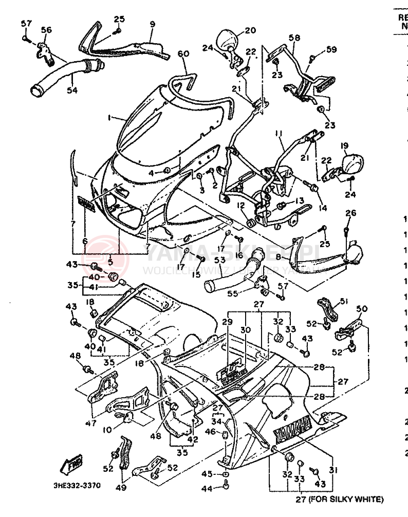 Schemat "Obudowa silnika" do Yamaha FZR600 GENESIS