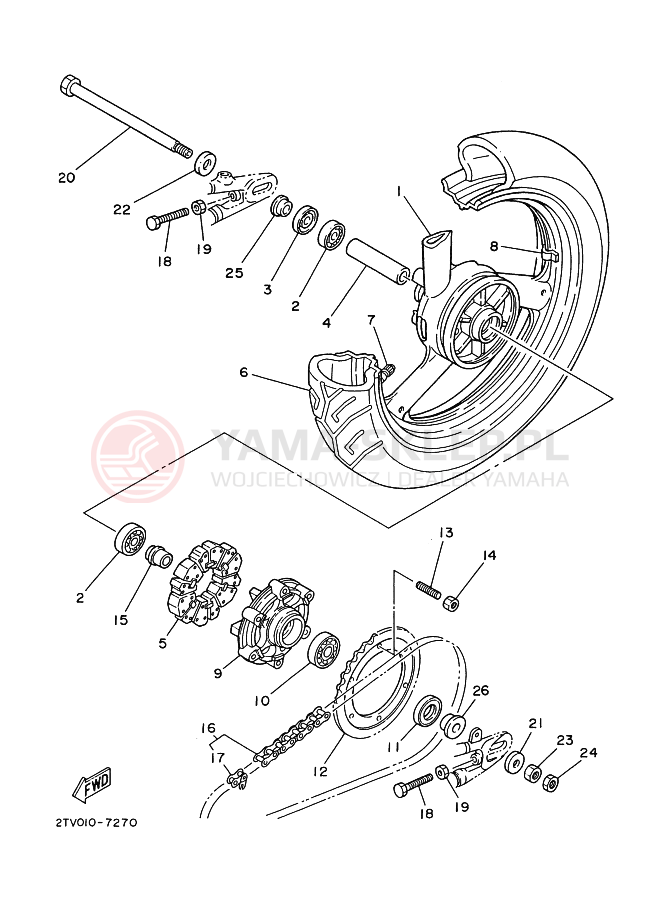 Schemat "Koło tył" do Yamaha SDR