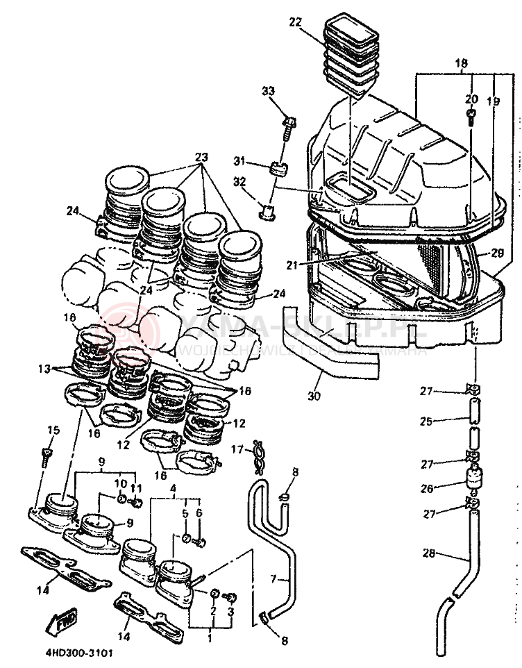 Schemat "Wtrysk paliwa" do Yamaha YZF750R