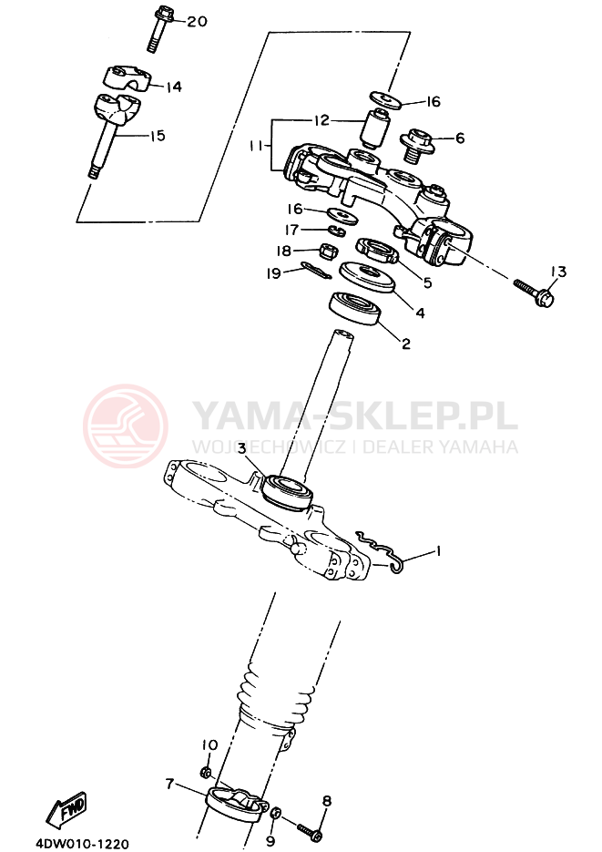 Schemat "Półki zawieszenia" do Yamaha XT400E