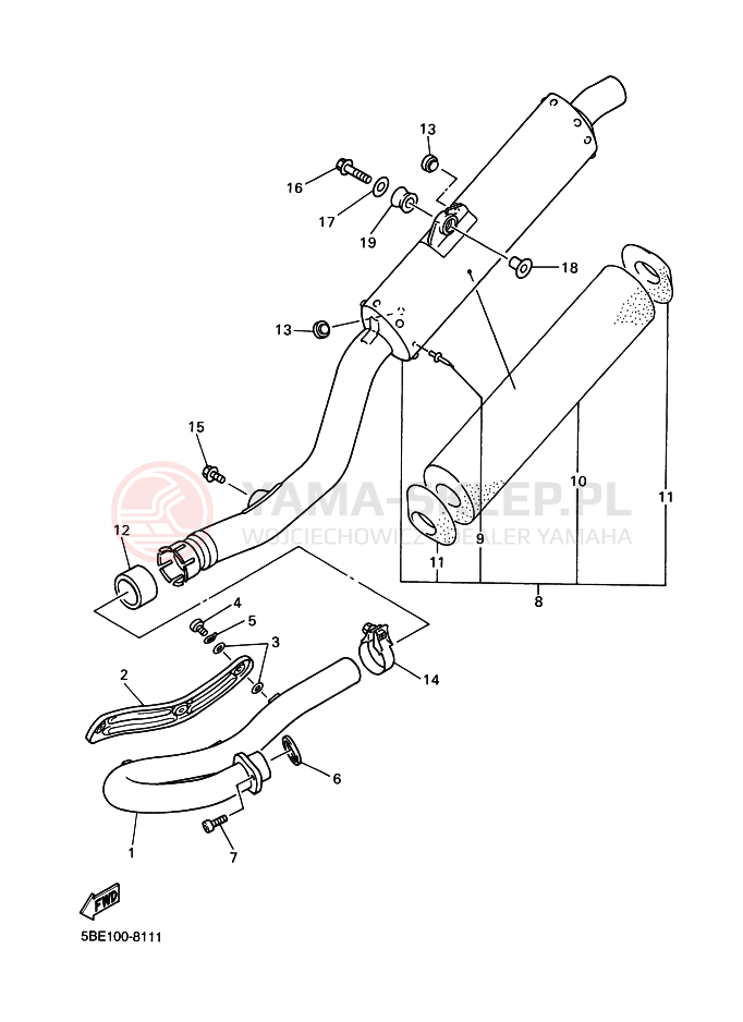 Schemat "Wydech końcowy" do Yamaha YZ426F