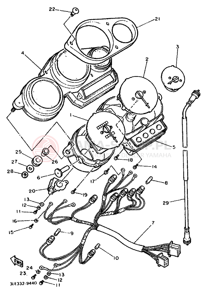 Schemat "licznik" do Yamaha FZR1000