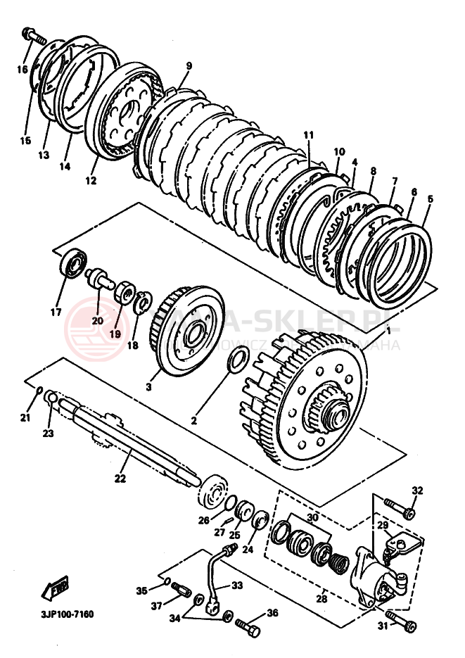 Schemat "sprzęgło" do Yamaha VMX12 VMX12J VMAX