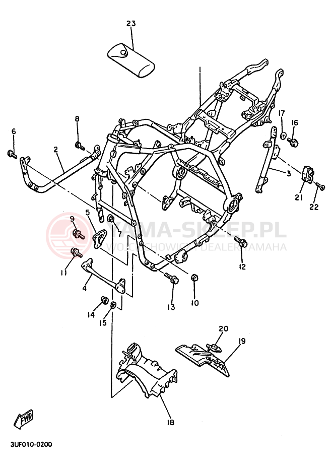 Schemat "rama" do Yamaha VMX12 VMAX