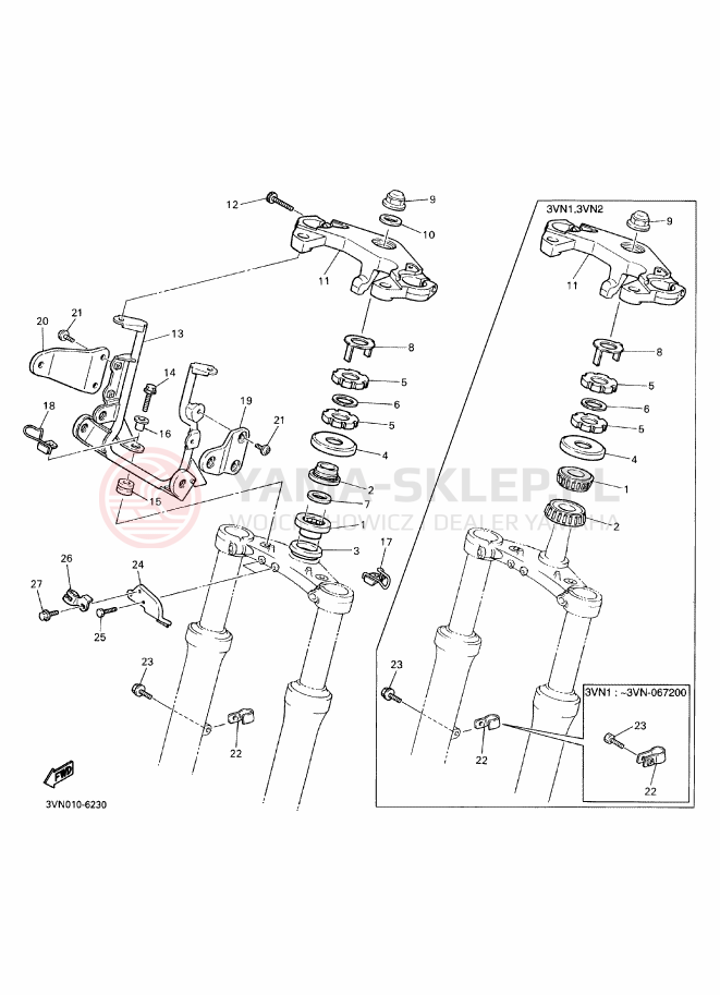 Schemat "Półki zawieszenia" do Yamaha SRX400