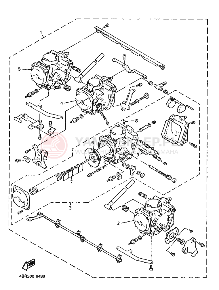 Schemat "Cięgno do odpalania" do Yamaha XJ600S DIVERSION