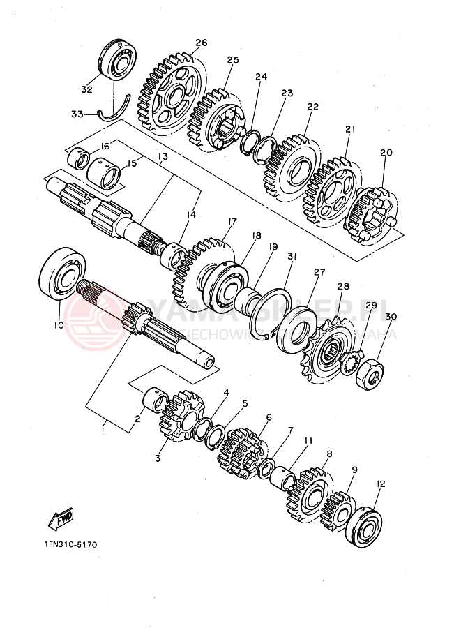 Schemat "Skrzynia biegów " do Yamaha FZ750