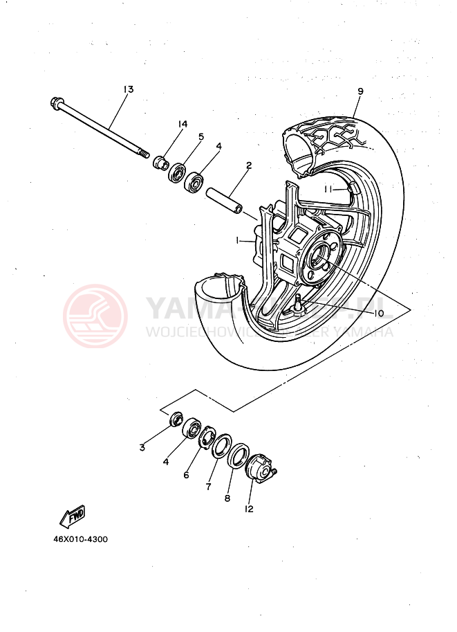 Schemat "Koło przód" do Yamaha FZ600