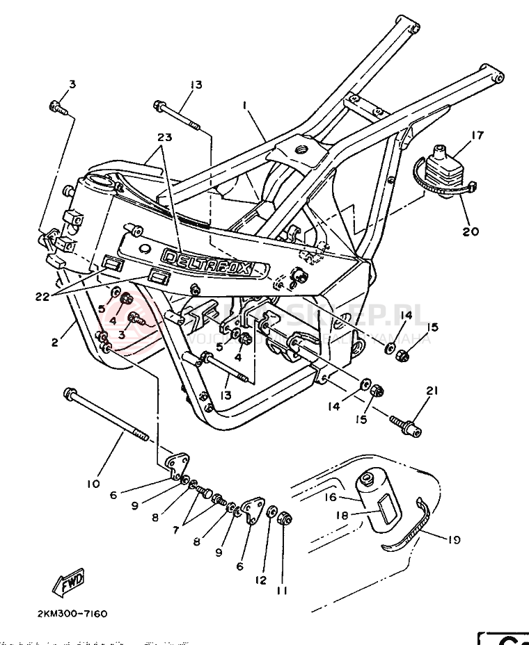 Schemat "rama" do Yamaha TZ250