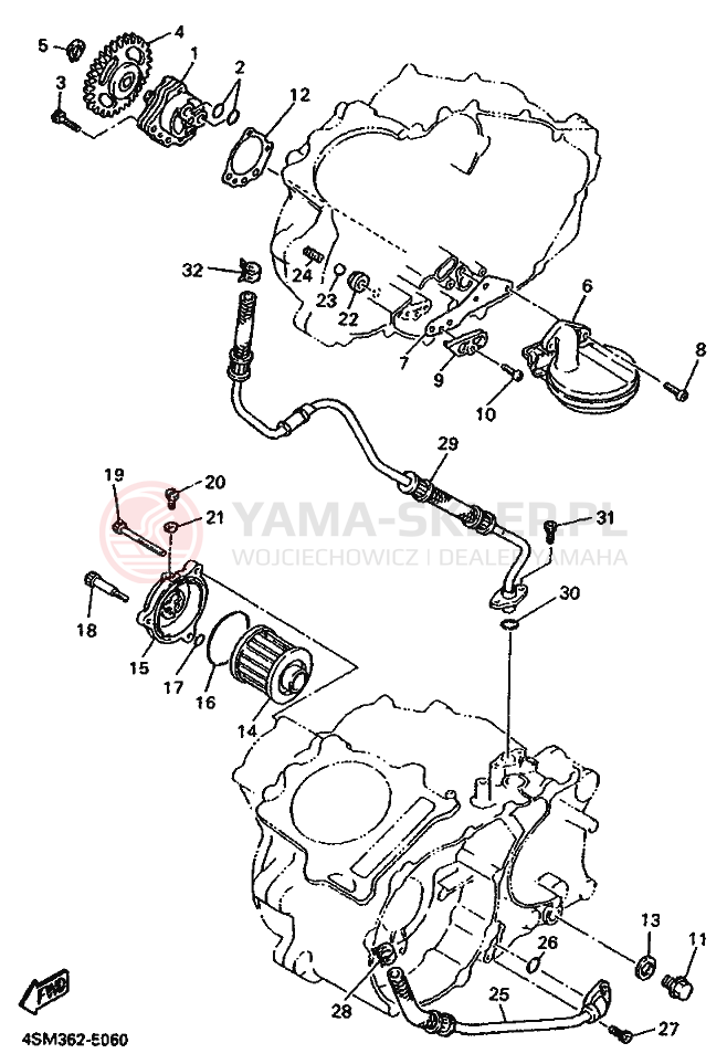 Schemat "Pompa olejowa" do Yamaha XT500E