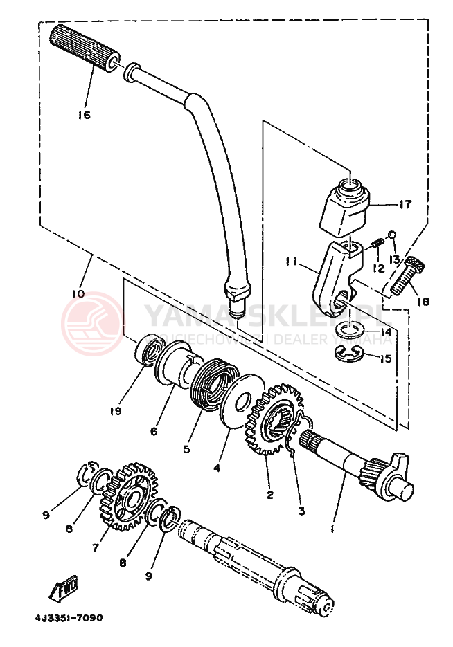 Schemat "Pokrywa silnika" do Yamaha DT125-MX