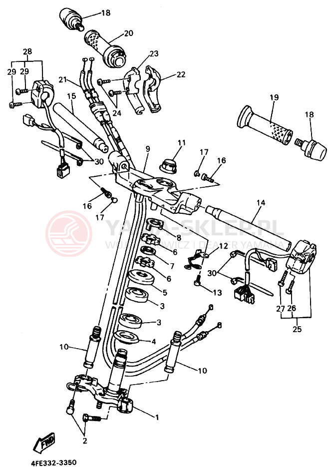 Schemat "Kierownica i osprzęt" do Yamaha GTS1000A