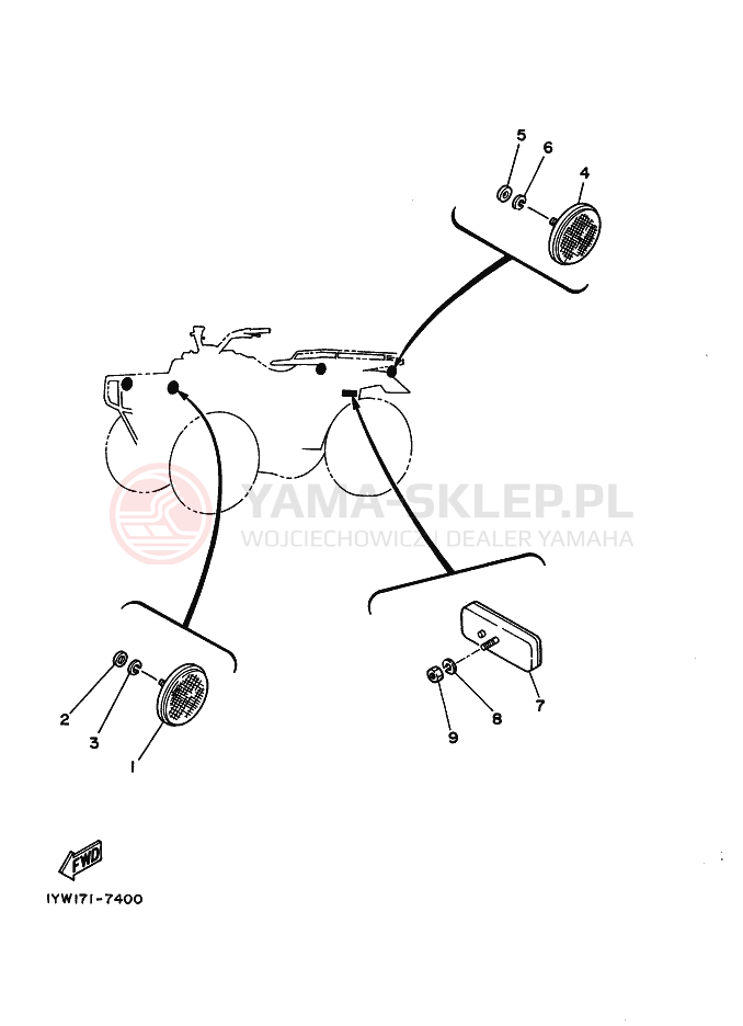 Schemat "układ elektryczny" do Yamaha BIG BEAR 350
