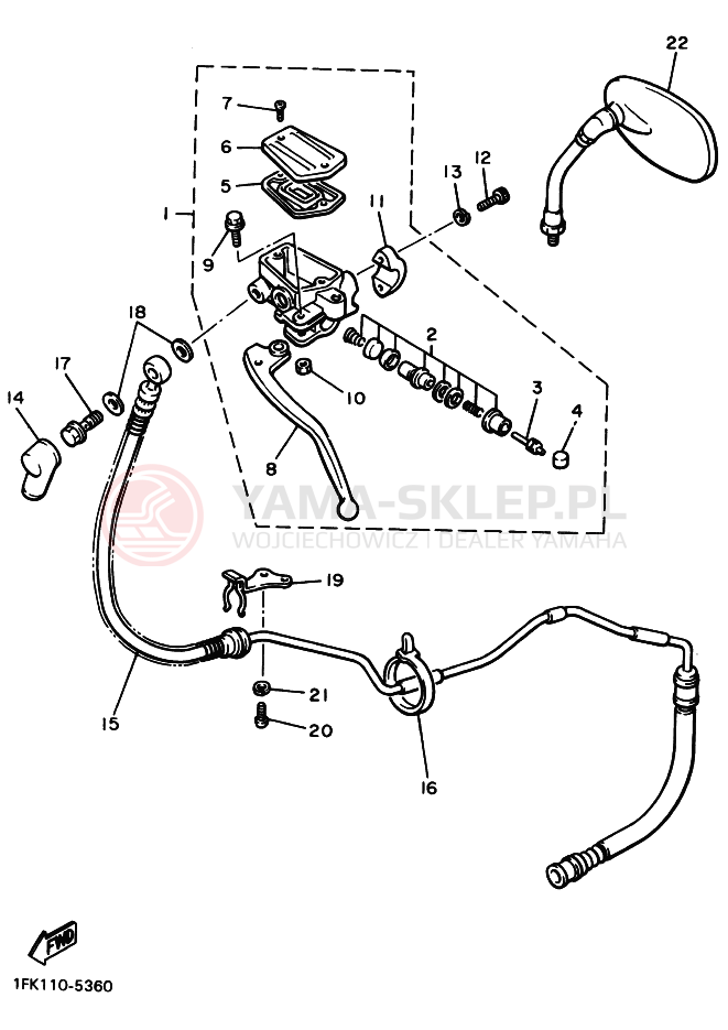 Schemat "Pompa hamulcowa przednia" do Yamaha VMX12 VMX12F VMAX