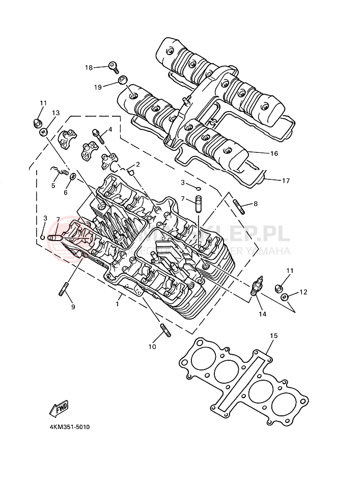 Schemat "głowica" do Yamaha XJ900S DIVERSION