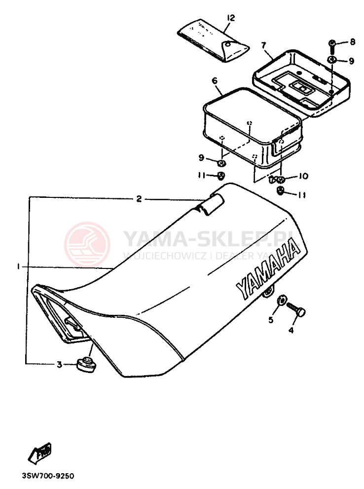 Schemat "siedzenie" do Yamaha TT600