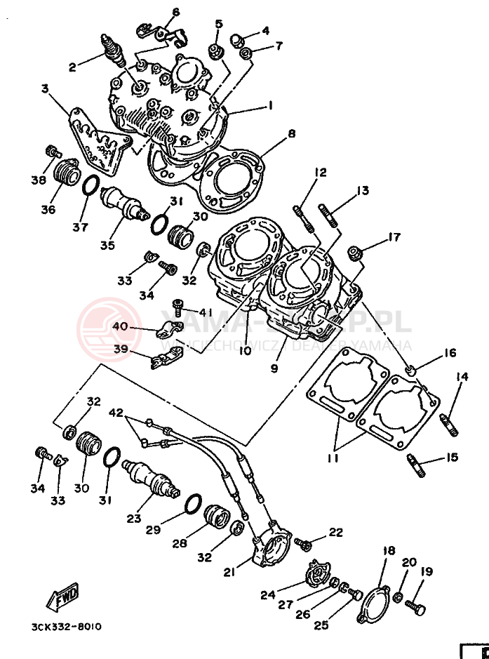 Schemat "cylinder" do Yamaha TDR250