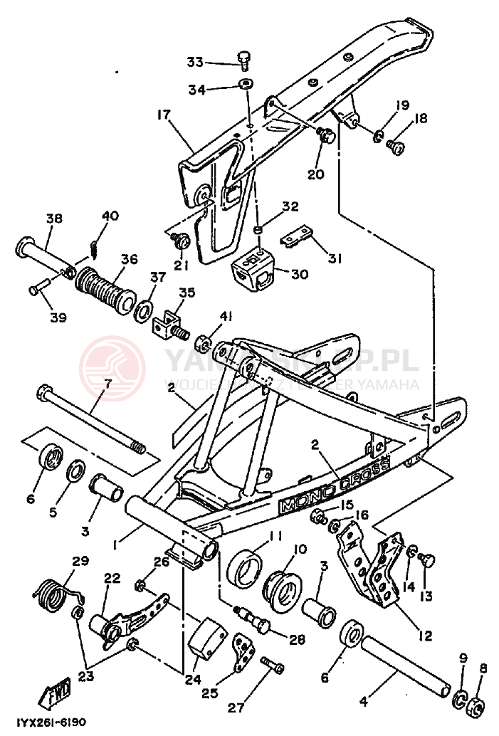 Schemat "wahacz" do Yamaha DT175 DT175B