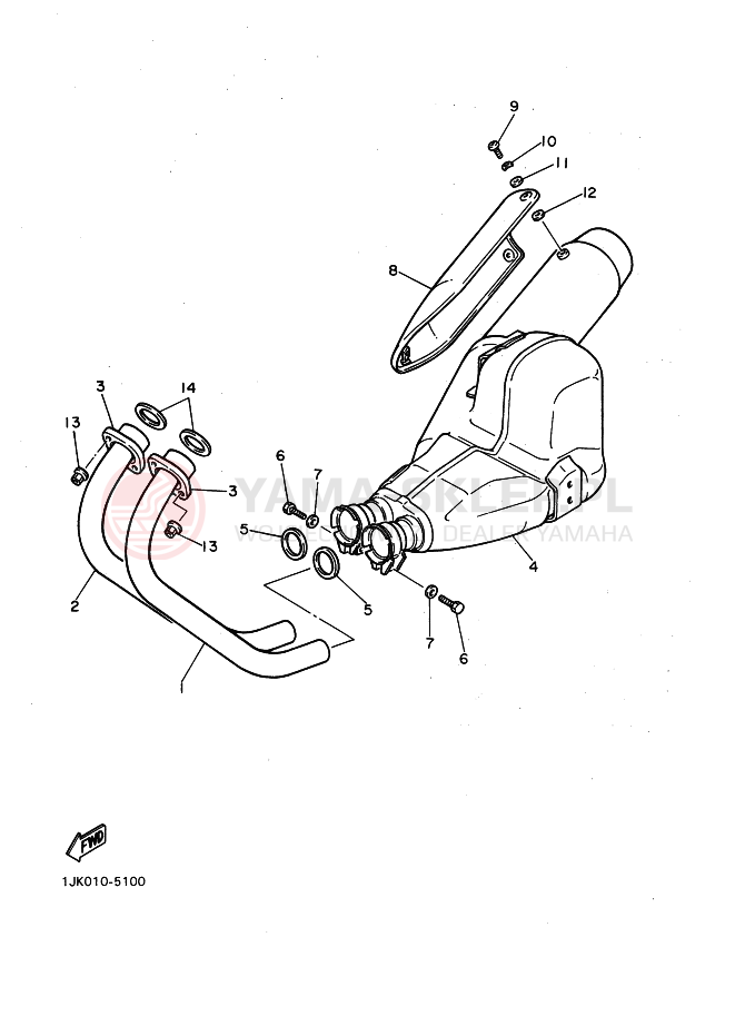 Schemat "Wydech końcowy" do Yamaha SRX600