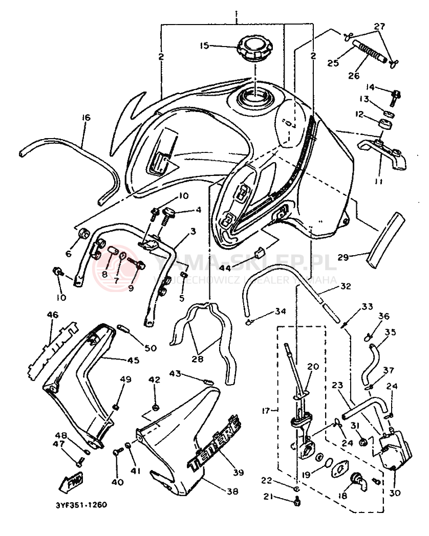 Schemat "zbiornik paliwa" do Yamaha XTZ660