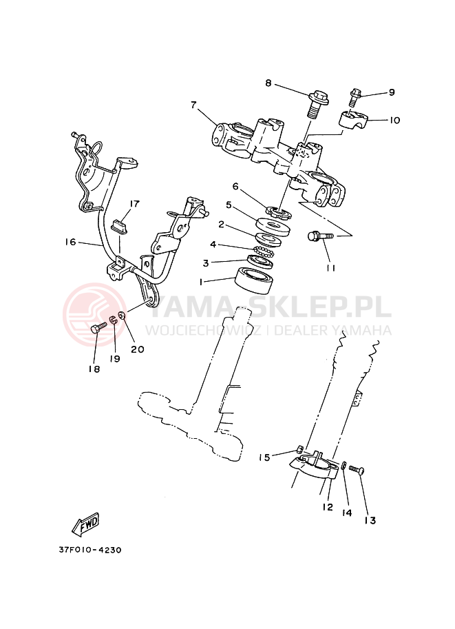Schemat "Półki zawieszenia" do Yamaha DT125R