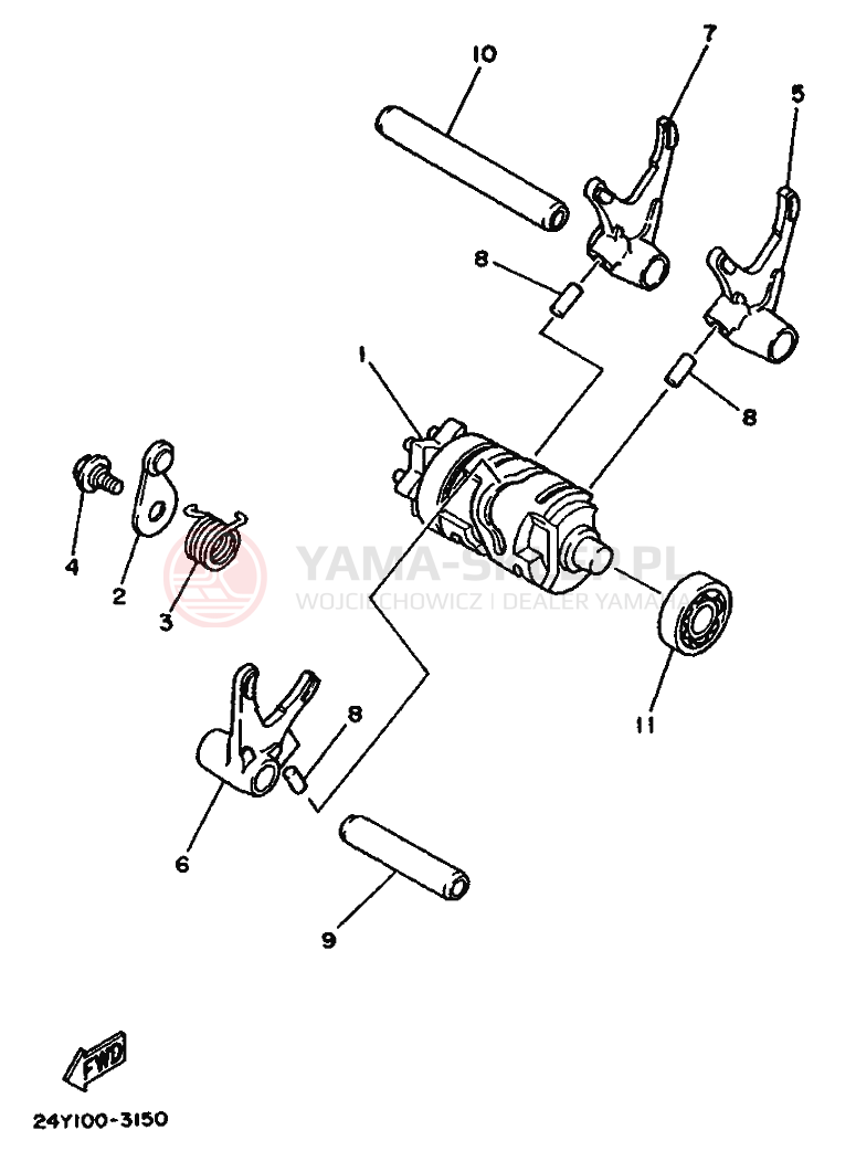 Schemat "Wodziki, automat" do Yamaha YZ250