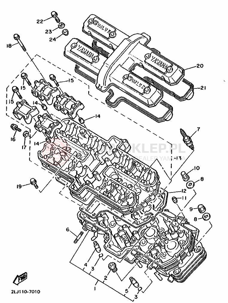 Schemat "głowica" do Yamaha FZR1000