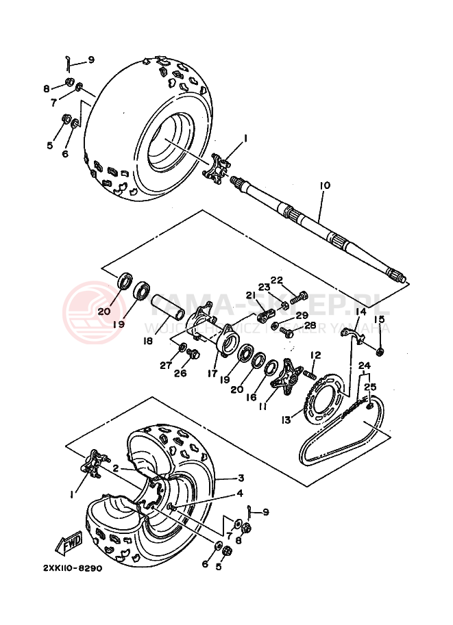 Schemat "Koło tył" do Yamaha WARRIOR