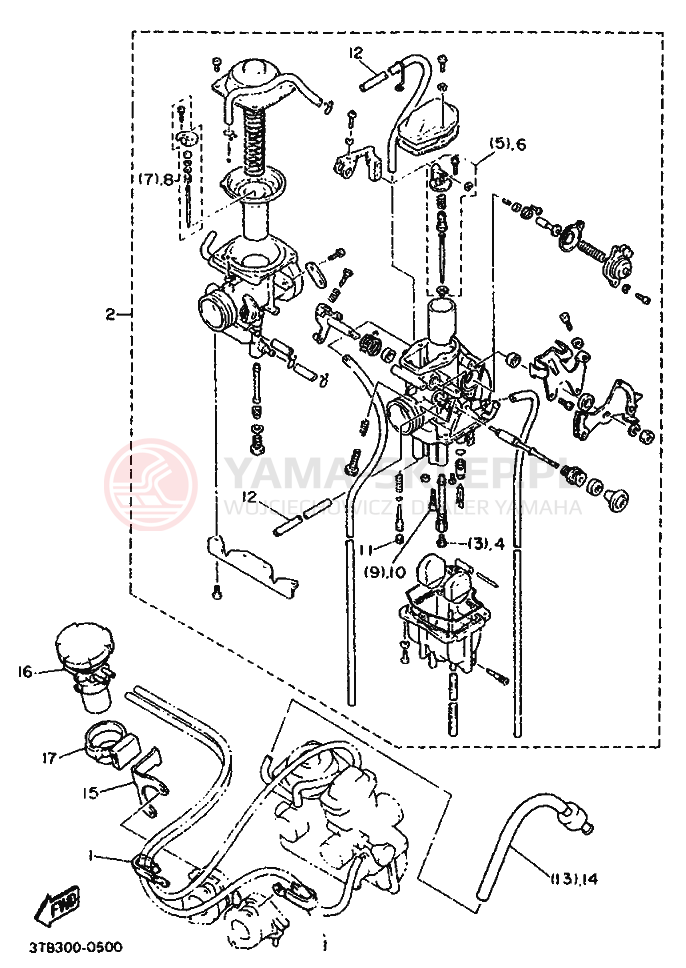 Schemat "Cięgno do odpalania" do Yamaha XT600E