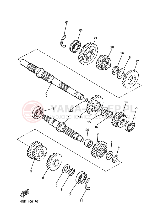 Schemat "Skrzynia biegów " do Yamaha XVZ1300A ROYALSTAR