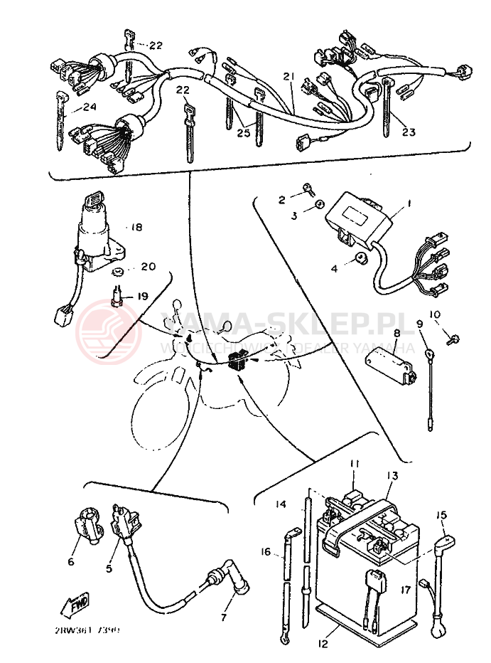 Schemat "układ elektryczny" do Yamaha XT600Z