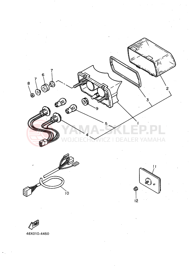 Schemat "Oświetlenie tył" do Yamaha FZ600