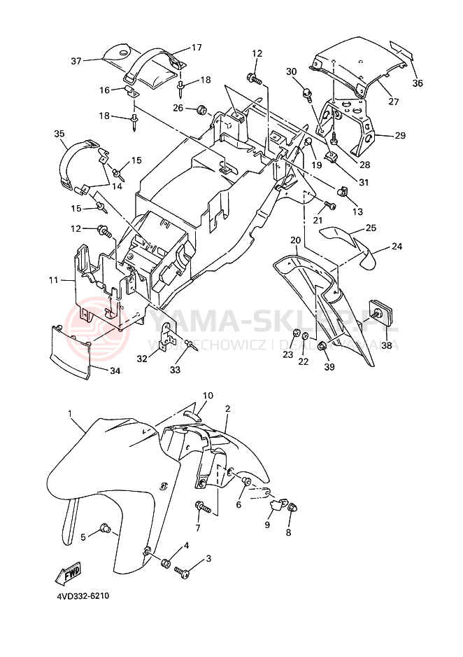 Schemat "błotnik" do Yamaha YZF1000R THUNDERACE