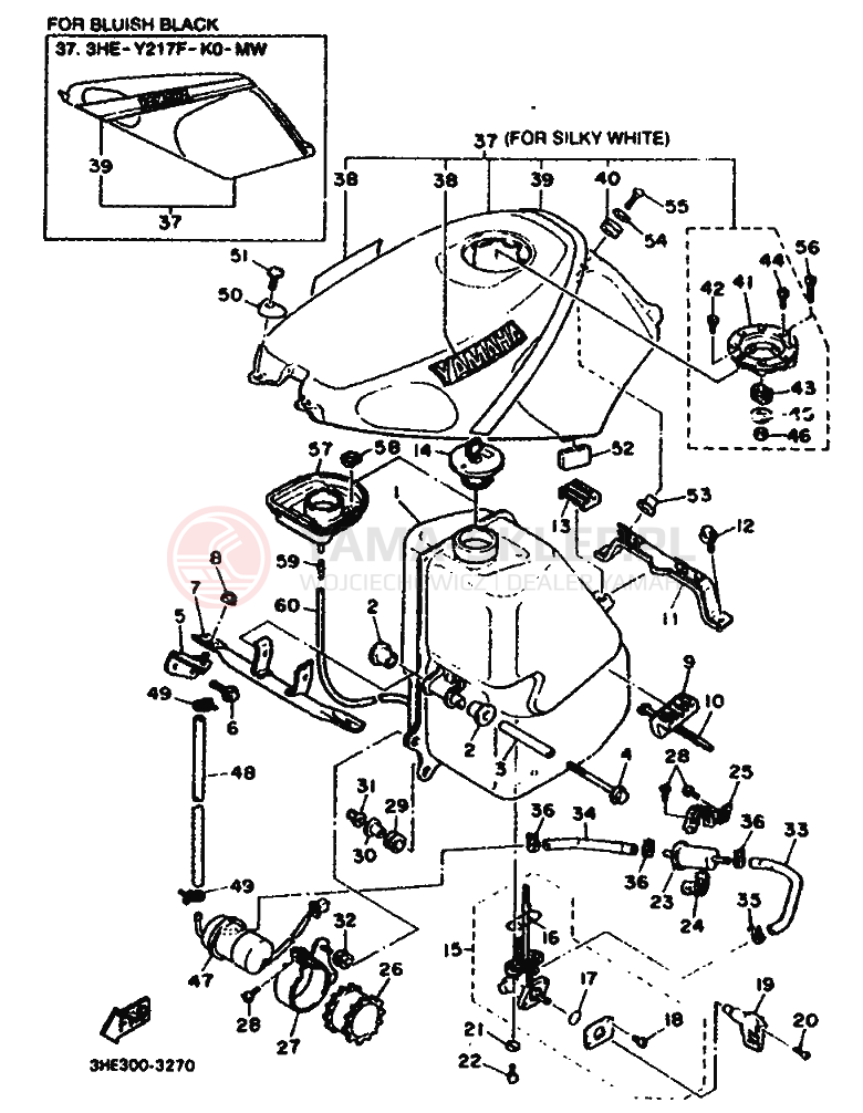 Schemat "zbiornik paliwa" do Yamaha FZR500