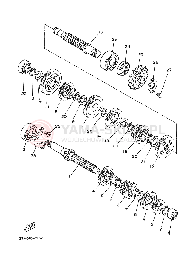 Schemat "Skrzynia biegów " do Yamaha SDR