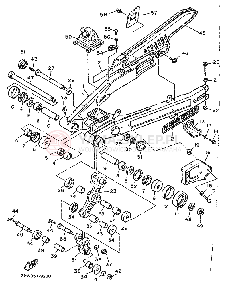 Schemat "wahacz" do Yamaha XT500T