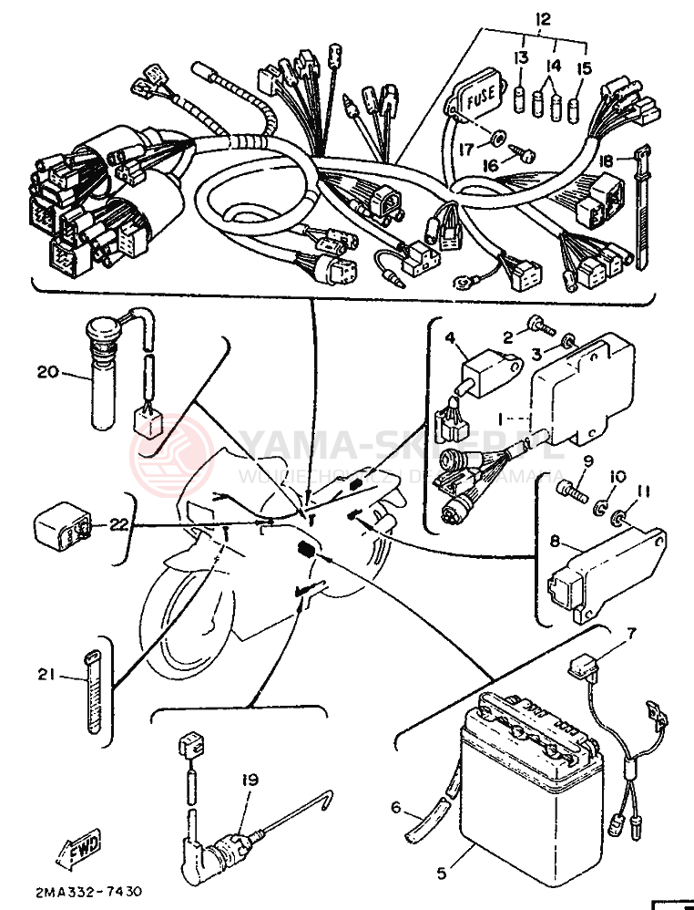 Schemat "układ elektryczny" do Yamaha TZR250